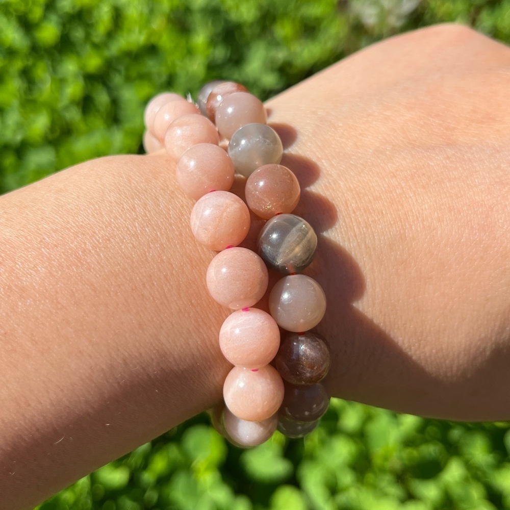 10mm Peach‎ and candy moonstone set
